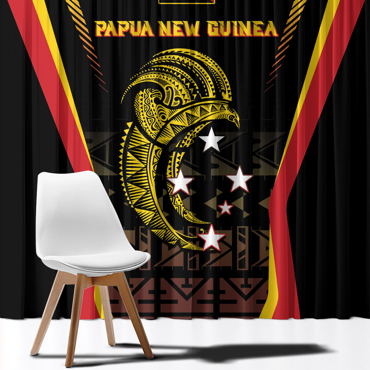 Papua New Guinea Cricket Window Curtain 2024 World Cup LT05 - Polynesian Pride