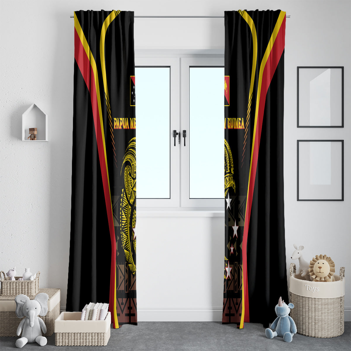 Papua New Guinea Cricket Window Curtain 2024 World Cup LT05 - Polynesian Pride