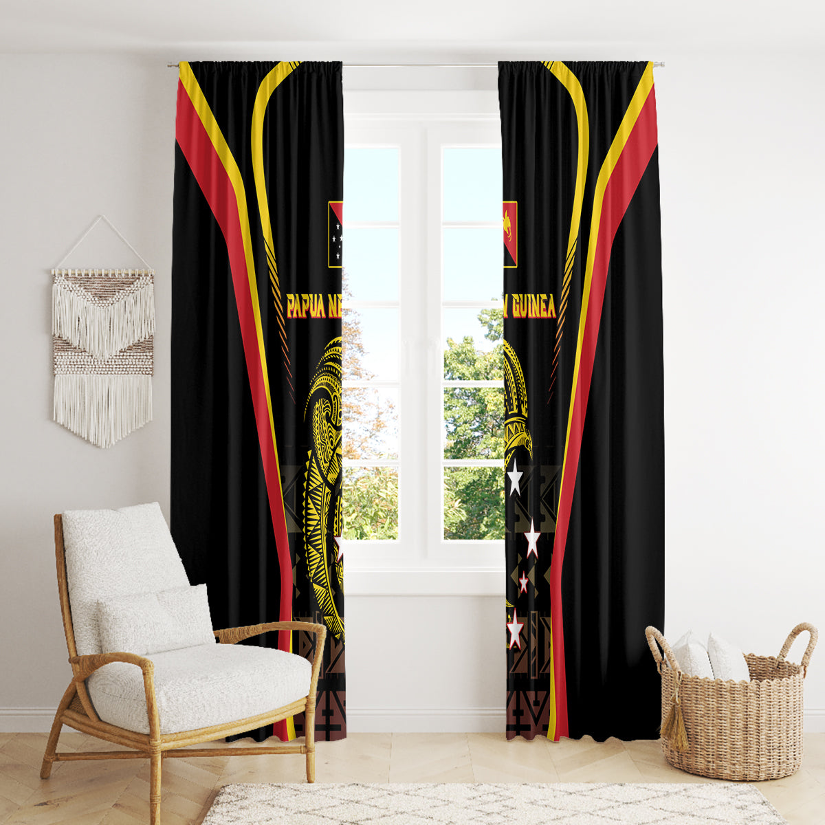 Papua New Guinea Cricket Window Curtain 2024 World Cup LT05 - Polynesian Pride