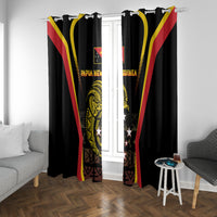 Papua New Guinea Cricket Window Curtain 2024 World Cup LT05 With Grommets Black - Polynesian Pride