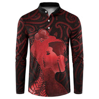 Aotearoa Mana Wahine Button Sweatshirt The Spiritual Power Of Women LT05 Red - Polynesian Pride
