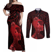 Aotearoa Mana Wahine Couples Matching Off Shoulder Maxi Dress and Long Sleeve Button Shirt The Spiritual Power Of Women