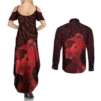 Aotearoa Mana Wahine Couples Matching Summer Maxi Dress and Long Sleeve Button Shirt The Spiritual Power Of Women