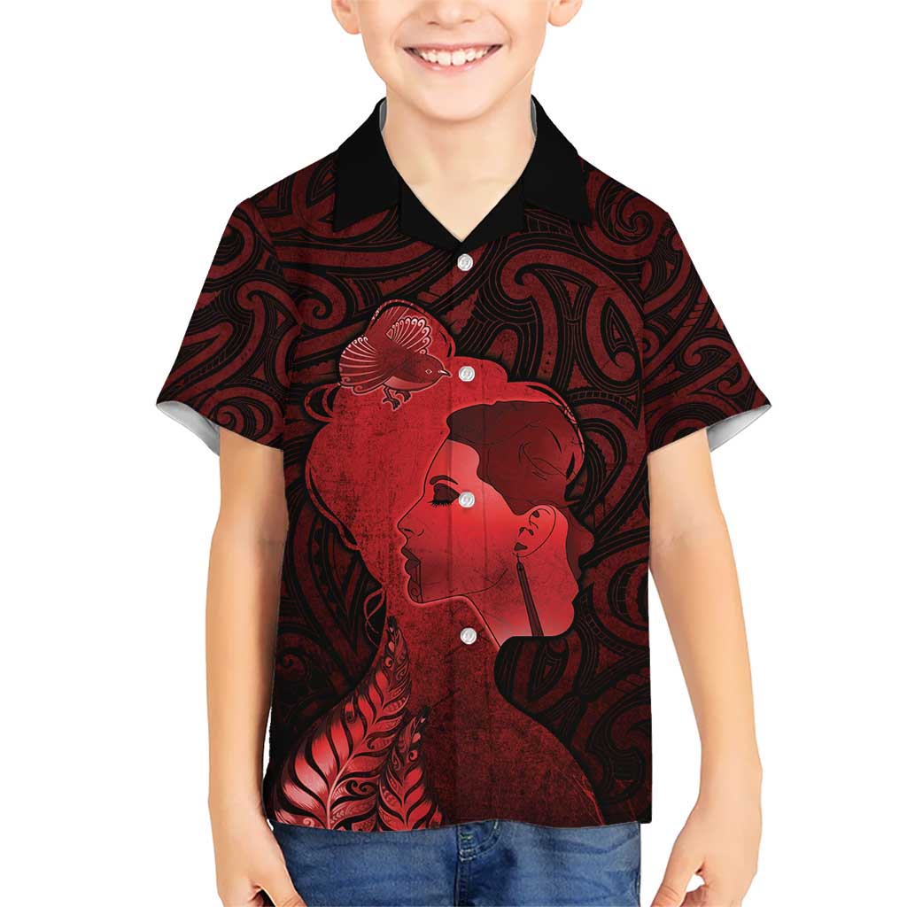 Aotearoa Mana Wahine Kid Hawaiian Shirt The Spiritual Power Of Women LT05 Kid Red - Polynesian Pride