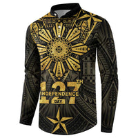 Personalised Philippines Independence Day Button Sweatshirt Filipinos Sun Star Tribal