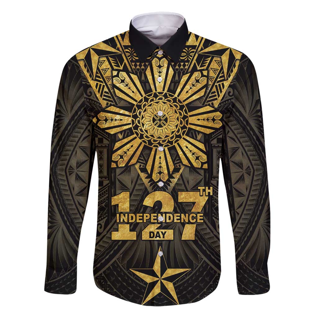 Personalised Philippines Independence Day Family Matching Off Shoulder Maxi Dress and Hawaiian Shirt Filipinos Sun Star Tribal