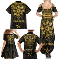 Personalised Philippines Independence Day Family Matching Summer Maxi Dress and Hawaiian Shirt Filipinos Sun Star Tribal