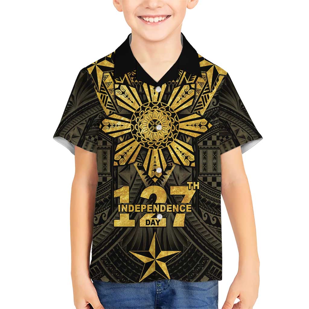 Personalised Philippines Independence Day Kid Hawaiian Shirt Filipinos Sun Star Tribal