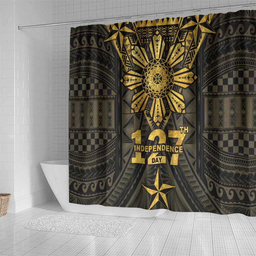Philippines Independence Day Shower Curtain Filipinos Sun Star Tribal
