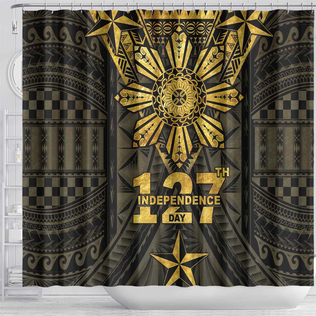 Philippines Independence Day Shower Curtain Filipinos Sun Star Tribal