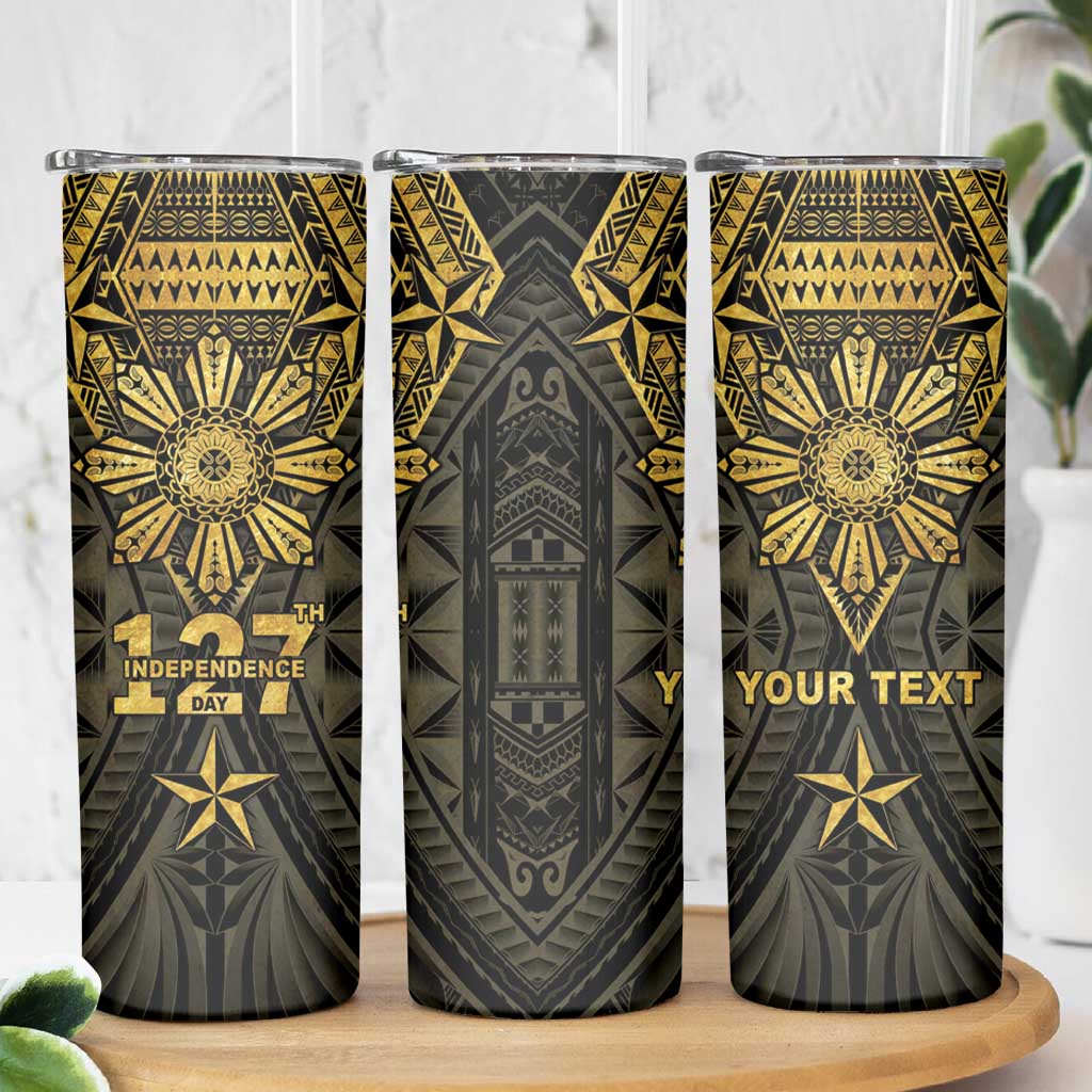Personalised Philippines Independence Day Skinny Tumbler Filipinos Sun Star Tribal
