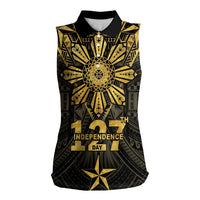 Personalised Philippines Independence Day Women Sleeveless Polo Shirt Filipinos Sun Star Tribal