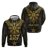 Personalised Philippines Independence Day Zip Hoodie Filipinos Sun Star Tribal