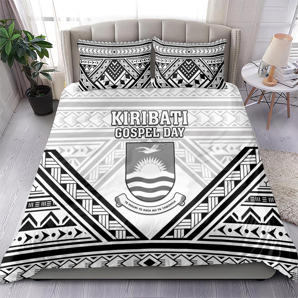 Kiribati Gospel Day Bedding Set Coat Of Arms Polynesian Pattern LT05 - Polynesian Pride