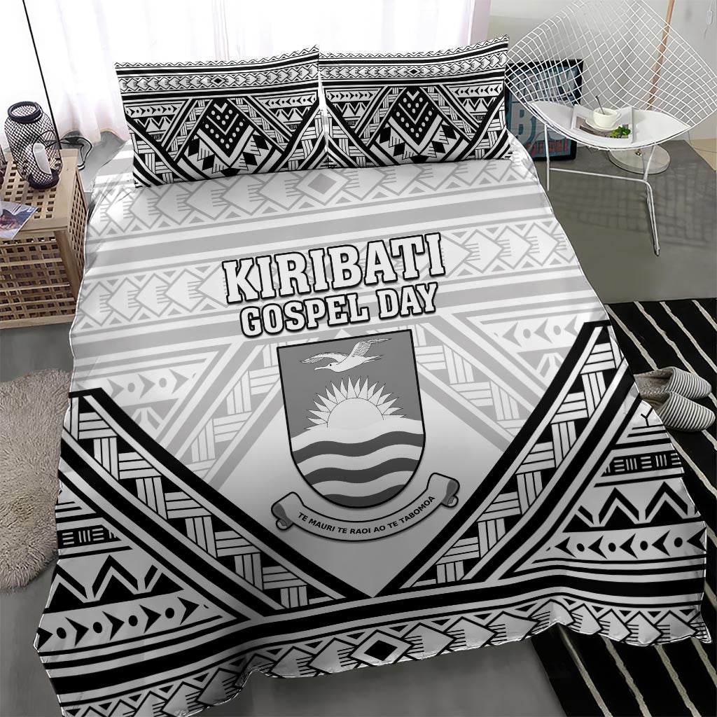 Kiribati Gospel Day Bedding Set Coat Of Arms Polynesian Pattern LT05 - Polynesian Pride