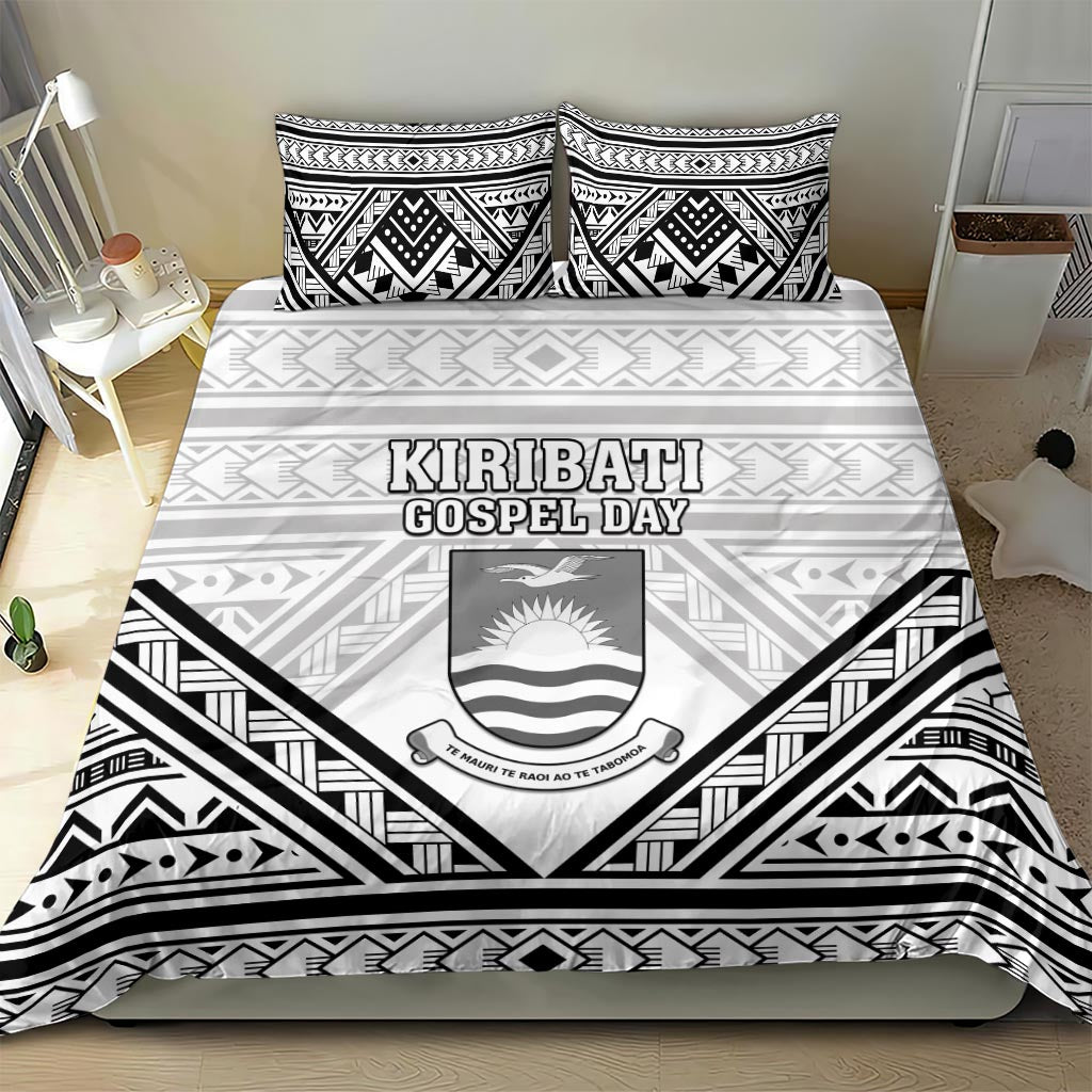 Kiribati Gospel Day Bedding Set Coat Of Arms Polynesian Pattern LT05 - Polynesian Pride
