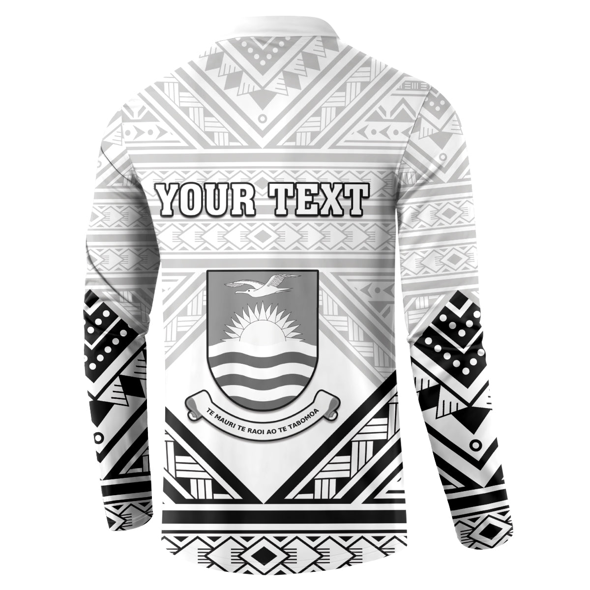 Personalised Kiribati Gospel Day Button Sweatshirt Coat Of Arms Polynesian Pattern LT05 - Polynesian Pride