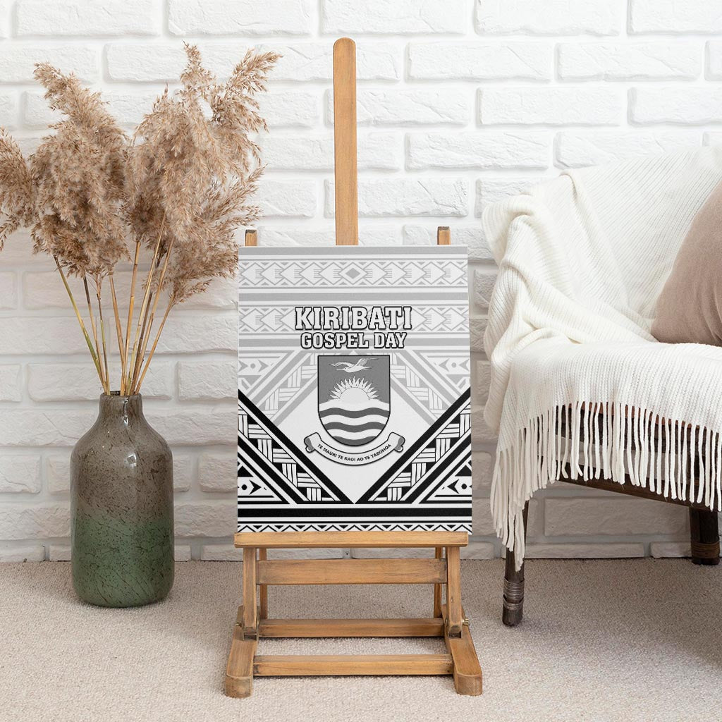 Kiribati Gospel Day Canvas Wall Art Coat Of Arms Polynesian Pattern LT05 - Polynesian Pride