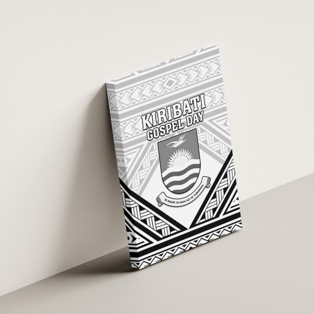 Kiribati Gospel Day Canvas Wall Art Coat Of Arms Polynesian Pattern LT05 - Polynesian Pride