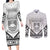 Personalised Kiribati Gospel Day Couples Matching Long Sleeve Bodycon Dress and Long Sleeve Button Shirt Coat Of Arms Polynesian Pattern
