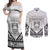 Personalised Kiribati Gospel Day Couples Matching Off Shoulder Maxi Dress and Long Sleeve Button Shirt Coat Of Arms Polynesian Pattern