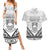 Personalised Kiribati Gospel Day Couples Matching Summer Maxi Dress and Hawaiian Shirt Coat Of Arms Polynesian Pattern