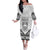 Personalised Kiribati Gospel Day Family Matching Off The Shoulder Long Sleeve Dress and Hawaiian Shirt Coat Of Arms Polynesian Pattern