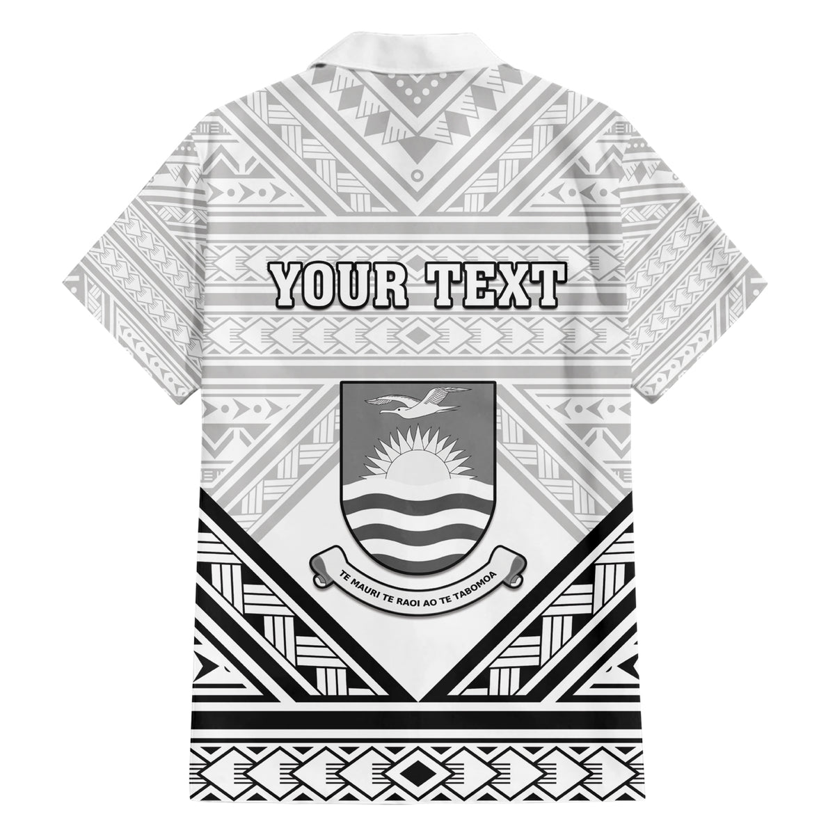 Personalised Kiribati Gospel Day Family Matching Short Sleeve Bodycon Dress and Hawaiian Shirt Coat Of Arms Polynesian Pattern