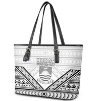 Kiribati Gospel Day Leather Tote Bag Coat Of Arms Polynesian Pattern LT05 - Polynesian Pride