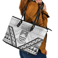 Kiribati Gospel Day Leather Tote Bag Coat Of Arms Polynesian Pattern LT05 - Polynesian Pride