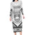 Personalised Kiribati Gospel Day Long Sleeve Bodycon Dress Coat Of Arms Polynesian Pattern