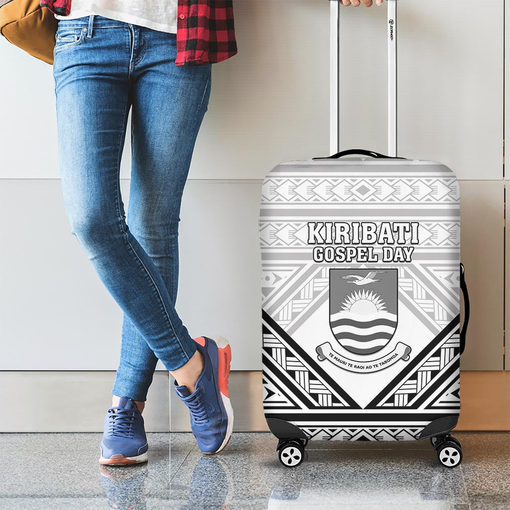 Kiribati Gospel Day Luggage Cover Coat Of Arms Polynesian Pattern