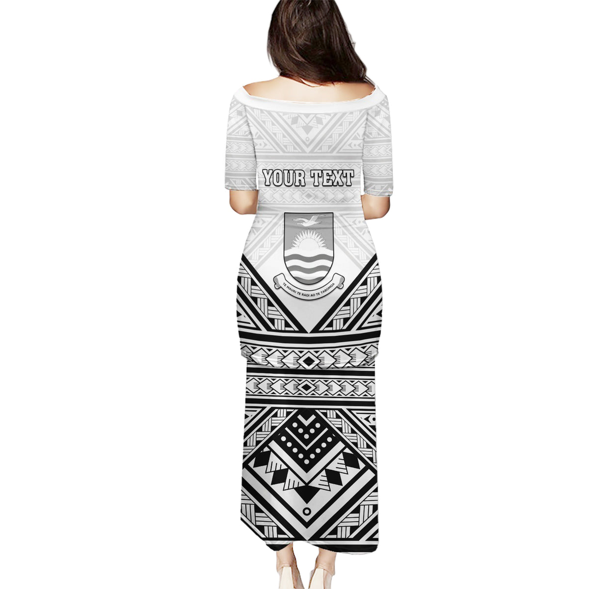 Personalised Kiribati Gospel Day Puletasi Coat Of Arms Polynesian Pattern LT05 - Polynesian Pride