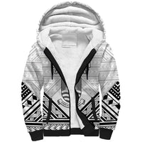 Personalised Kiribati Gospel Day Sherpa Hoodie Coat Of Arms Polynesian Pattern LT05 Unisex White - Polynesian Pride