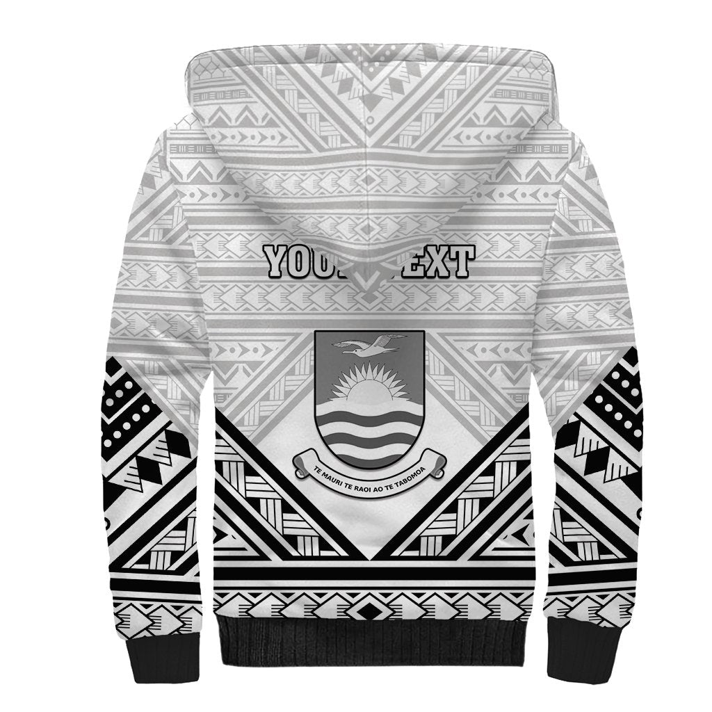 Personalised Kiribati Gospel Day Sherpa Hoodie Coat Of Arms Polynesian Pattern LT05 - Polynesian Pride