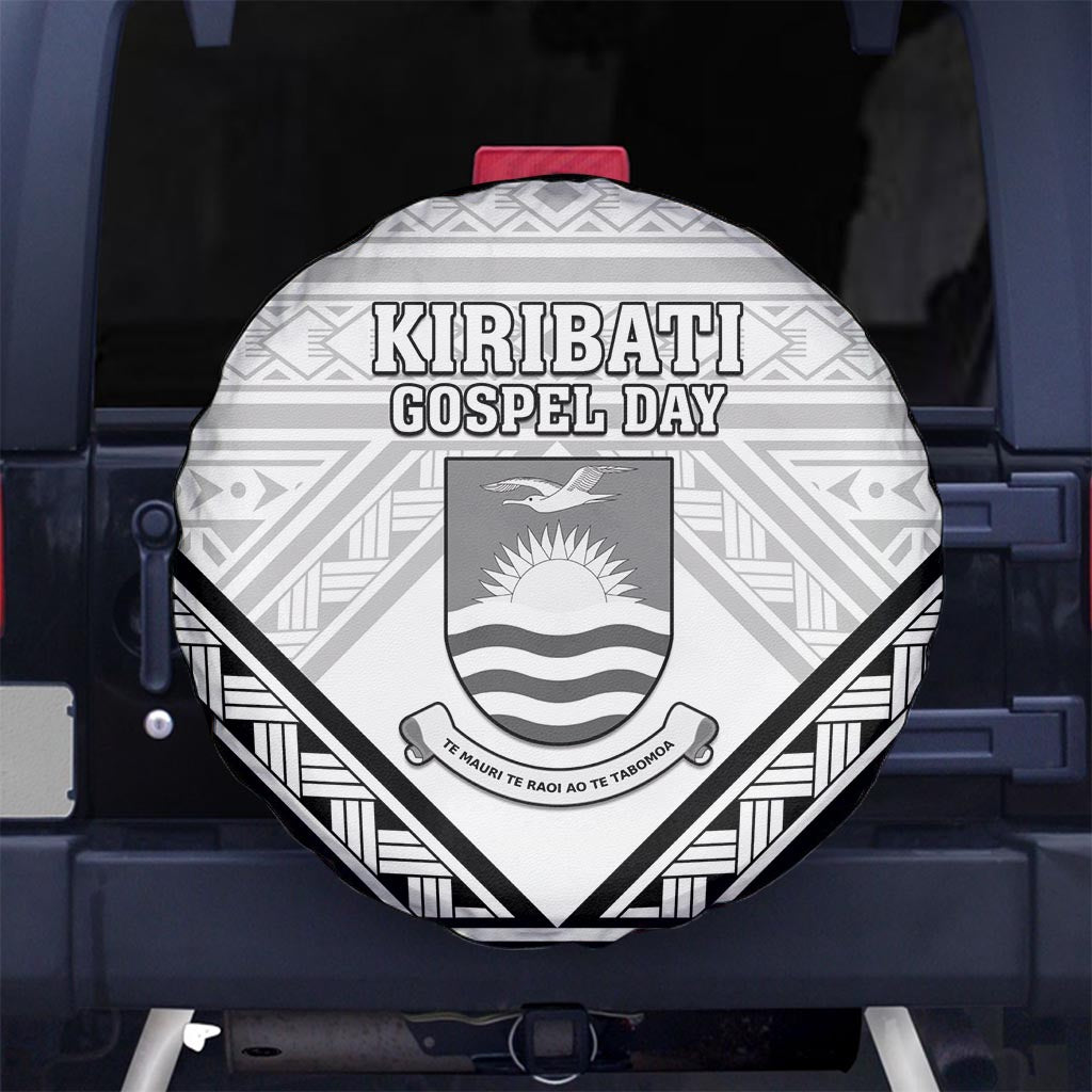 Kiribati Gospel Day Spare Tire Cover Coat Of Arms Polynesian Pattern LT05 - Polynesian Pride