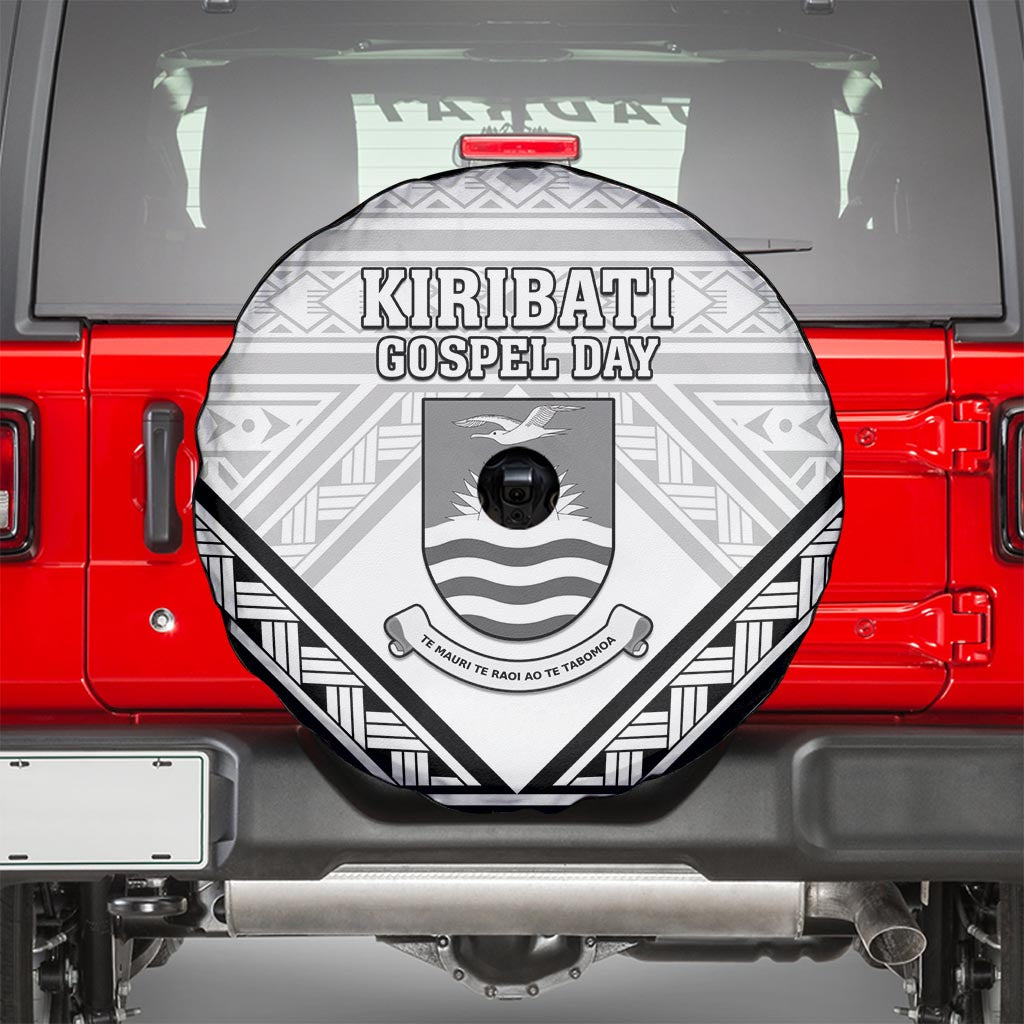 Kiribati Gospel Day Spare Tire Cover Coat Of Arms Polynesian Pattern LT05 - Polynesian Pride