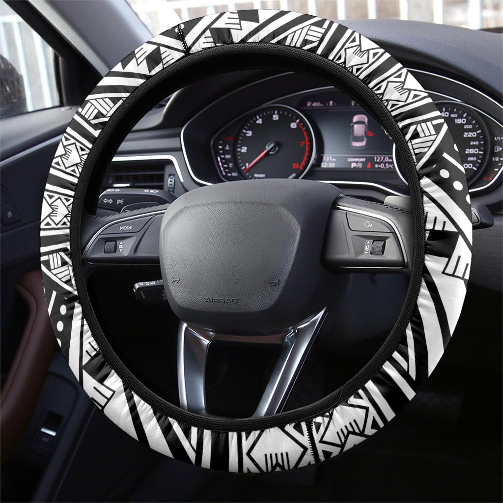 Kiribati Gospel Day Steering Wheel Cover Coat Of Arms Polynesian Pattern LT05 - Polynesian Pride