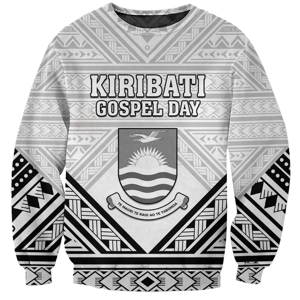 Personalised Kiribati Gospel Day Sweatshirt Coat Of Arms Polynesian Pattern