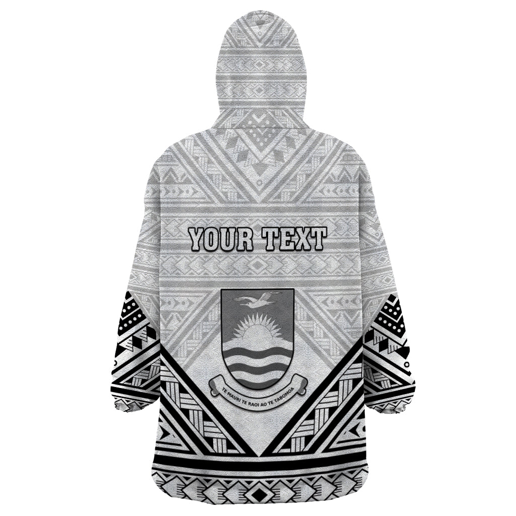 Personalised Kiribati Gospel Day Wearable Blanket Hoodie Coat Of Arms Polynesian Pattern LT05 - Polynesian Pride