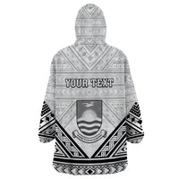 Personalised Kiribati Gospel Day Wearable Blanket Hoodie Coat Of Arms Polynesian Pattern LT05 - Polynesian Pride