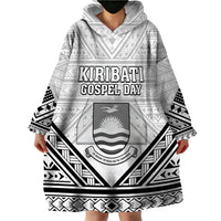 Personalised Kiribati Gospel Day Wearable Blanket Hoodie Coat Of Arms Polynesian Pattern LT05 - Polynesian Pride