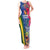 Solomon Islands Independence Day Tank Maxi Dress Coat Of Arms With Tropical Flowers