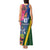 Solomon Islands Independence Day Tank Maxi Dress Coat Of Arms With Tropical Flowers