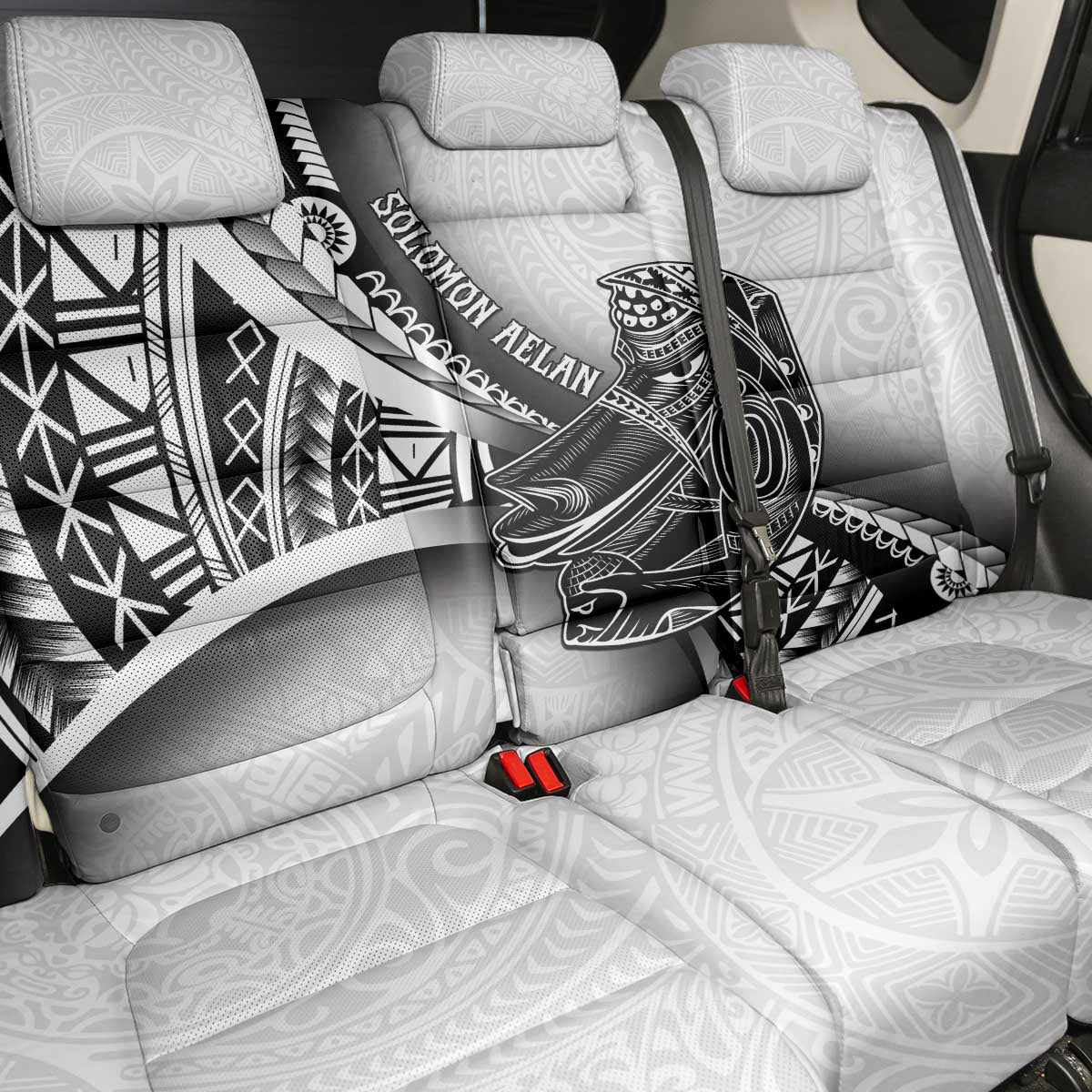 Solomon Islands Nguzunguzu Back Car Seat Cover Polynesian Tribal Pattern