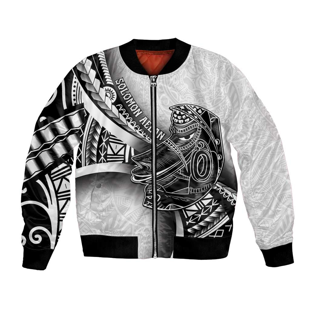 Solomon Islands Nguzunguzu Bomber Jacket Polynesian Tribal Pattern
