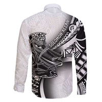 Solomon Islands Nguzunguzu Family Matching Long Sleeve Bodycon Dress and Hawaiian Shirt Polynesian Tribal Pattern