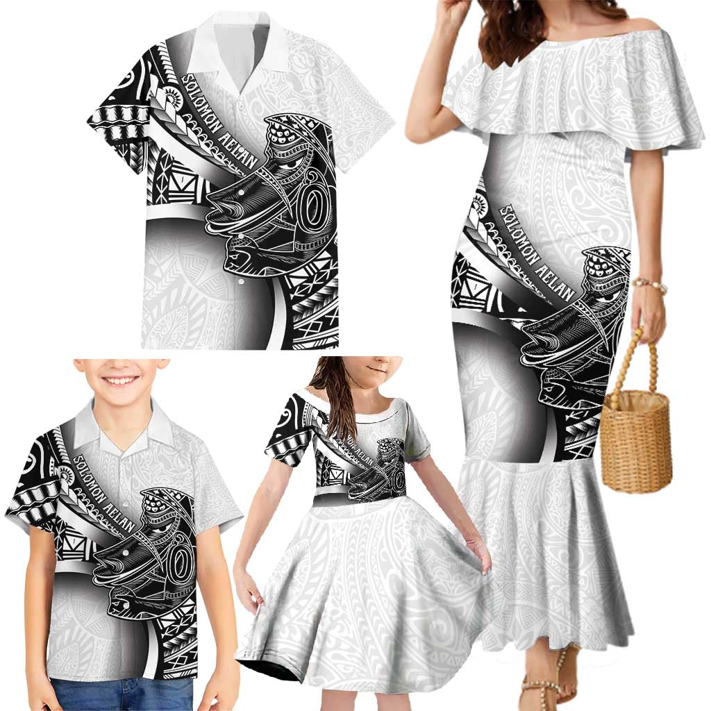 Solomon Islands Nguzunguzu Family Matching Mermaid Dress and Hawaiian Shirt Polynesian Tribal Pattern