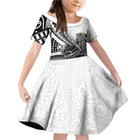 Solomon Islands Nguzunguzu Family Matching Off Shoulder Short Dress and Hawaiian Shirt Polynesian Tribal Pattern