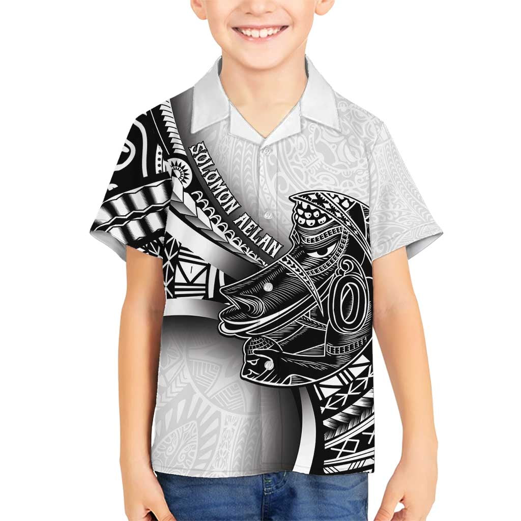 Solomon Islands Nguzunguzu Family Matching Off Shoulder Short Dress and Hawaiian Shirt Polynesian Tribal Pattern